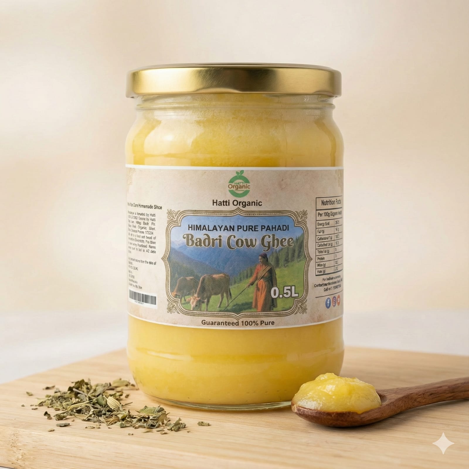 Badri Cow Ghee 500ml – A2 Bilona Himalayan Ghee, Natural & Pure
